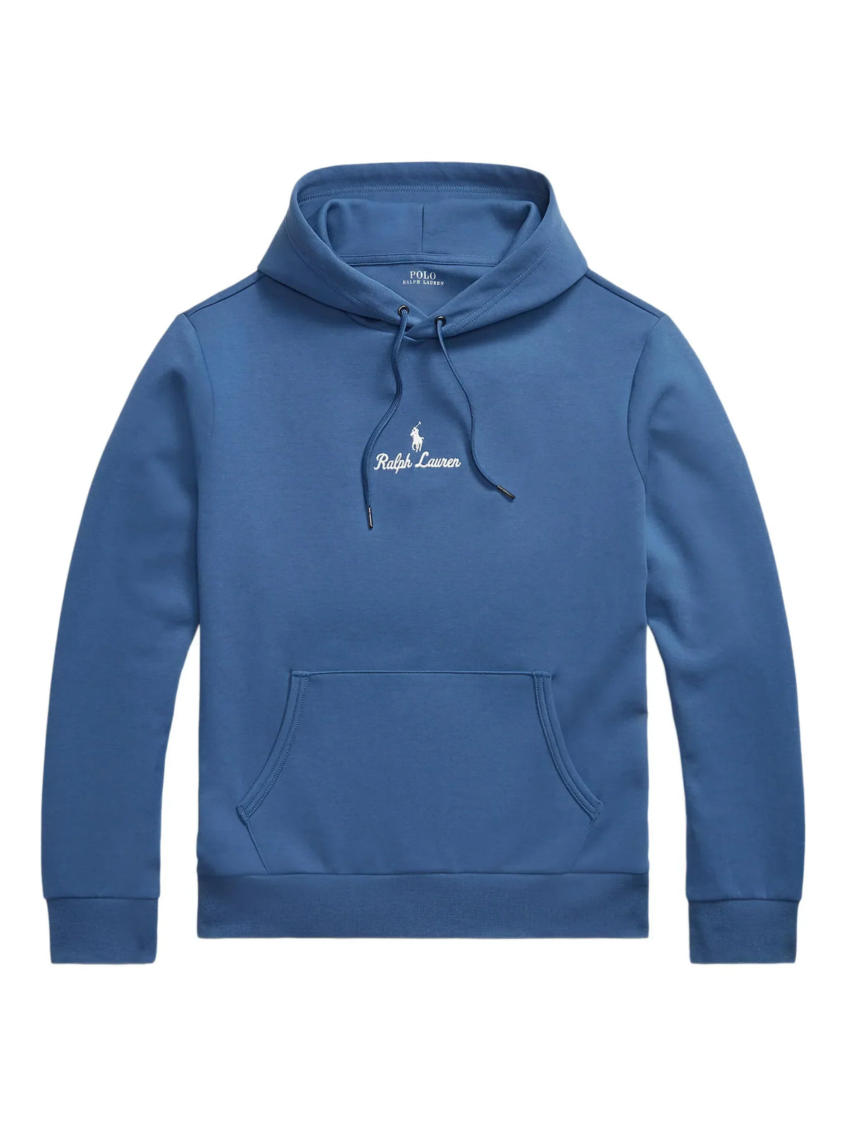 RALPH LAUREN Logo Double-Knit Hoodie Blue