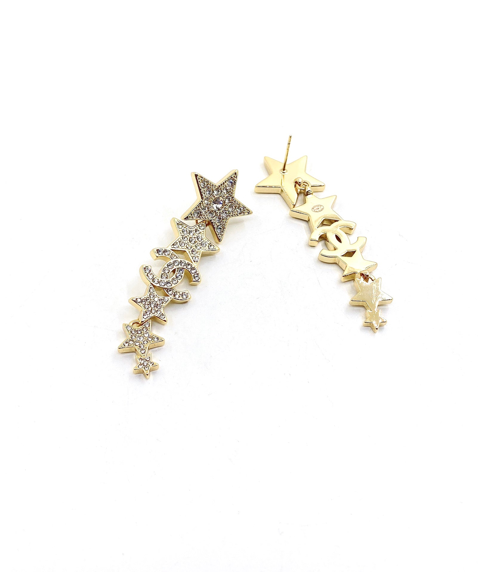 18K  Chanel Star Diamonds Pendant Earrings